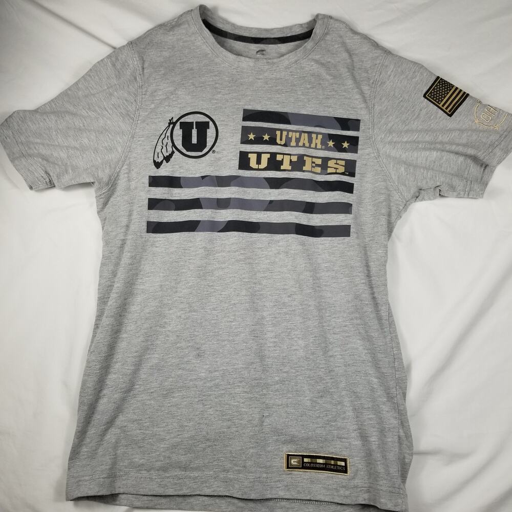 Colosseum Athletics Utah Utes OHT Men’s Small Gray Military Camo T-Shirt